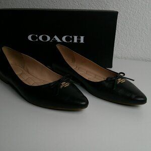 Coach Annabel Black Leather Ballet Flats Size 8.5 B Professional Classic
